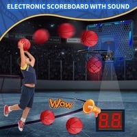 Remote Control Indoor Basketball Hoop with 7-Color LED Lighting & Electronic Scoreboard - Thumbnail 3