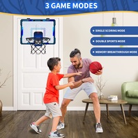Remote Control Indoor Basketball Hoop with 7-Color LED Lighting & Electronic Scoreboard - Thumbnail 4