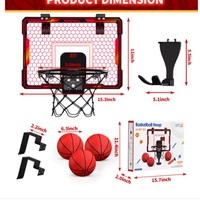 Remote Control Indoor Basketball Hoop with 7-Color LED Lighting & Electronic Scoreboard - Thumbnail 7