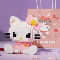 Sanrio Kitty & My Melody Kawaii Building Blocks Set – Cute Cartoon Assembly Puzzle Toy - Thumbnail 2