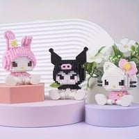 Sanrio Kitty & My Melody Kawaii Building Blocks Set – Cute Cartoon Assembly Puzzle Toy - Thumbnail 4