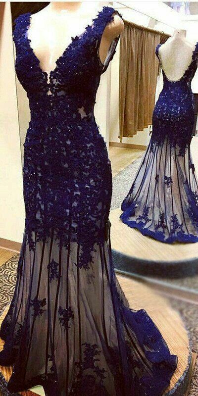 Purple Sheath Lace Appliques Prom Dress Formal Evening Dresses