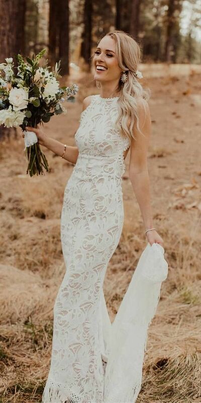 Lace Sheath Wedding Dress, Lace Bridal Dress Wedding Gown
