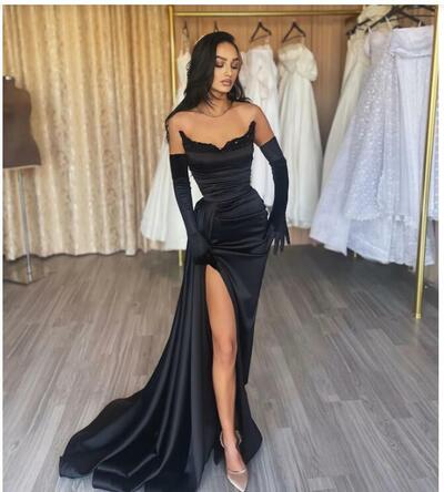 Black Sheath Prom Dress Formal Dress Evening Gowns