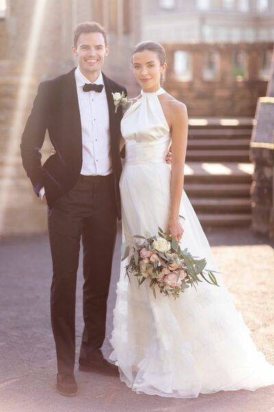 A-line Simple Wedding Dress, Satin Bridal Dress Wedding Gown