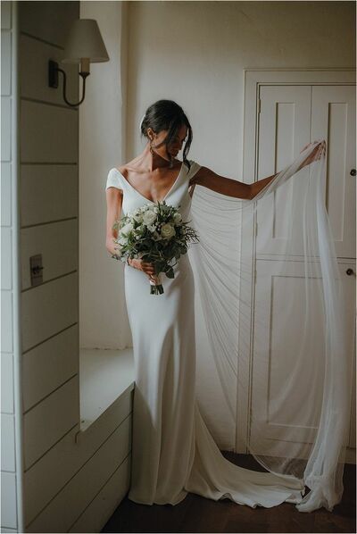 Simple Sheath Wedding Dress, Satin Bridal Dress Wedding Gown