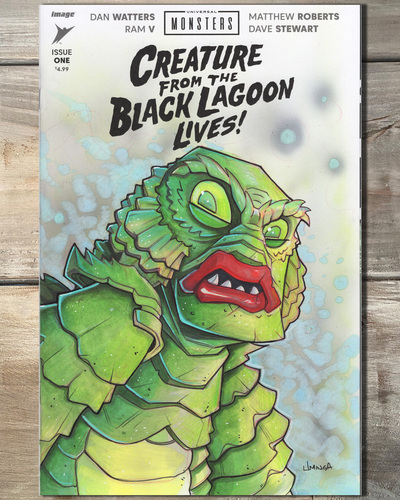 Creature from the Black Lagoon Sketch Cover Original Art