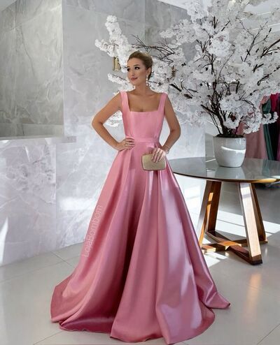 Elegant Pink Ball Gown Prom Dress Evening Formal Gowns