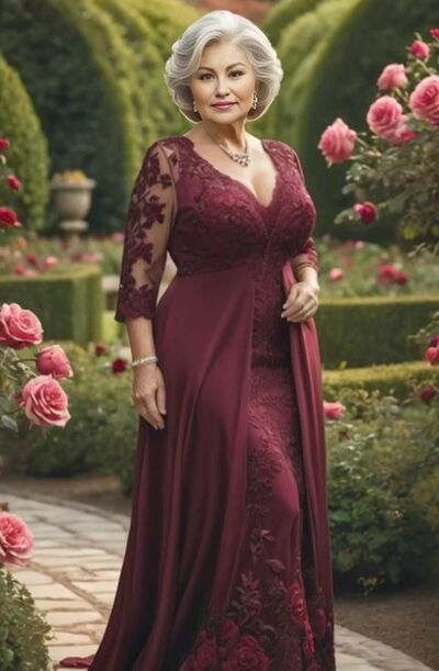Elegant Wine Red Burgundy Lace Appliques Mother of Bride/ Groom Dress Evening Formal Dress Prom Dress