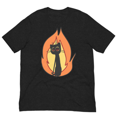 Flaming cat shirt