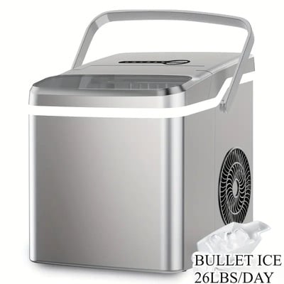 Soft Nugget Ice Maker – 34LBS/Day Countertop Pebble Ice Machine, Self-Cleaning, Portable
