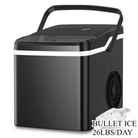 Soft Nugget Ice Maker – 34LBS/Day Countertop Pebble Ice Machine, Self-Cleaning, Portable - Thumbnail 1