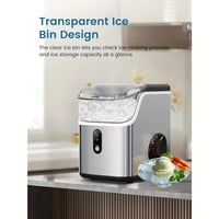 Soft Nugget Ice Maker – 34LBS/Day Countertop Pebble Ice Machine, Self-Cleaning, Portable - Thumbnail 4