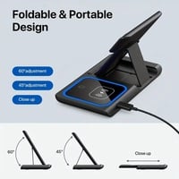 3-in-1 Foldable Wireless Charger – Fast Charging Dock for Smartphones, Watches & Headphones - Thumbnail 2