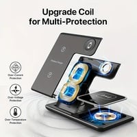 3-in-1 Foldable Wireless Charger – Fast Charging Dock for Smartphones, Watches & Headphones - Thumbnail 3