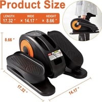 Quiet Under Desk Elliptical – 12-Speed Seated Pedal Exerciser with Remote & LCD Display - Thumbnail 1