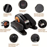 Quiet Under Desk Elliptical – 12-Speed Seated Pedal Exerciser with Remote & LCD Display - Thumbnail 2