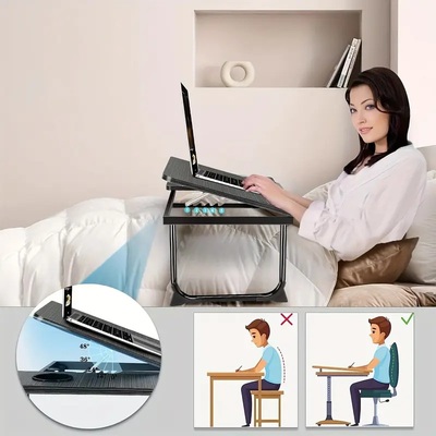 Portable Laptop Table – Adjustable Height, Foldable Desk for Home Office & Study, Space-Saving