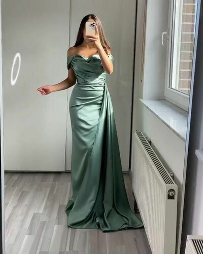 Elegant Green Sheath Prom Dress Evening Formal Gowns