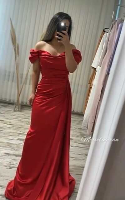 Elegant Red Sheath Prom Dress Formal Dress Evening Gowns
