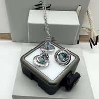 Vivienne Westwood 2025 Glacier Blue Saturn Necklace | High Version Medium Stereo Planet Pendant - Thumbnail 2