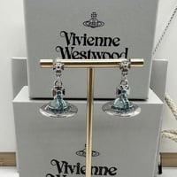 Vivienne Westwood 2025 Glacier Blue Saturn Necklace | High Version Medium Stereo Planet Pendant - Thumbnail 3