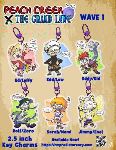 Peach Creek X The Grand Line (Ed, Edd, n Eddy X One Piece) - Key Charms - Wave 1 & Wave 2
