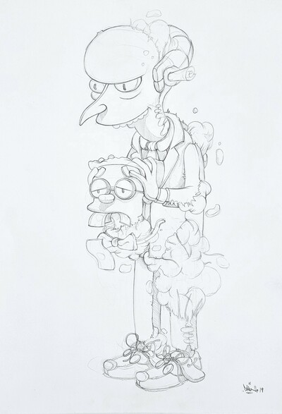 Sketch Drawing by Dhani Barragan "Deconstructed Burns"