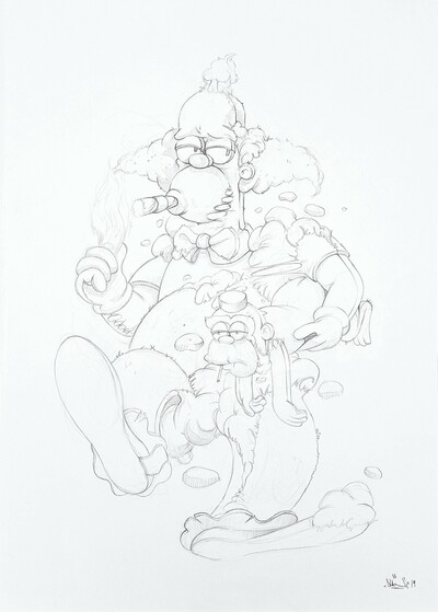 Sketch Drawing by Dhani Barragan "Deconstructed Krusty"