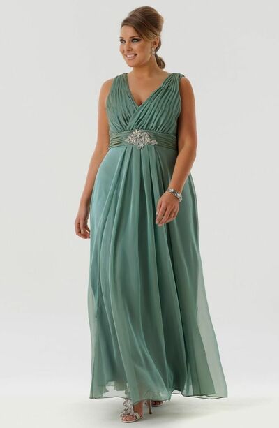 Elegant Sheath Plus Size Green Mother of the Bride/Groom Dress Evening Formal Prom Dress