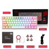 Redragon K617 RGB USB Mini Mechanical Gaming Keyboard | 61 Keys | Red Switches | Wired - Thumbnail 3
