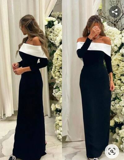 Elegant Black Off the Shoulder Mother of the Bride/Groom Dress Evening Formal Prom Dress