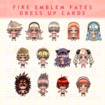 Fire Emblem Fates Dress Up Cards