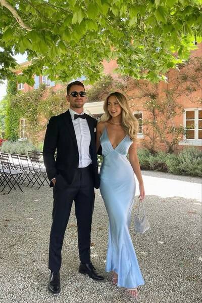 Sexy Blue Sheath Deep V Neck Prom Dress Formal Dress Evening Gowns