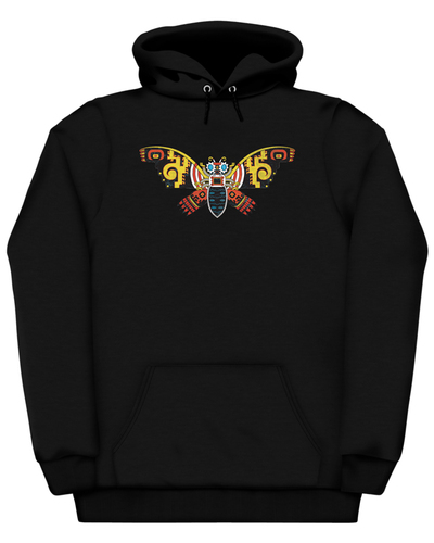 MothrAzteca Black Hoodie FRONT PRINT