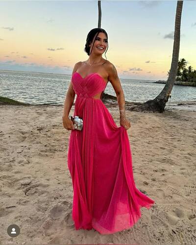 Sexy A Line Chiffon Prom Dress Formal Dress Evening Gowns