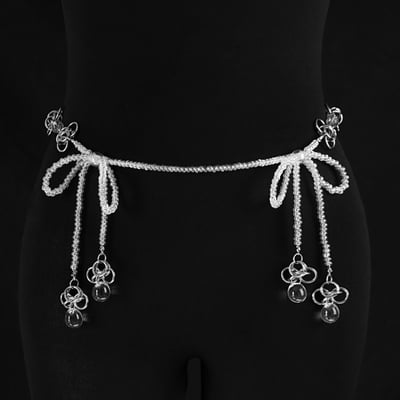 Beaded bow chainmaille waistchain / bodychain - Thumbnail 2