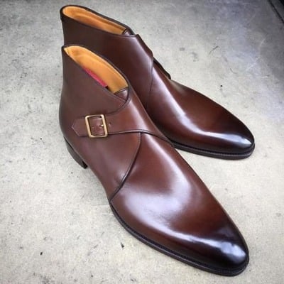 Handmade Men Dress Shoes Brown Leather Chukka Boot