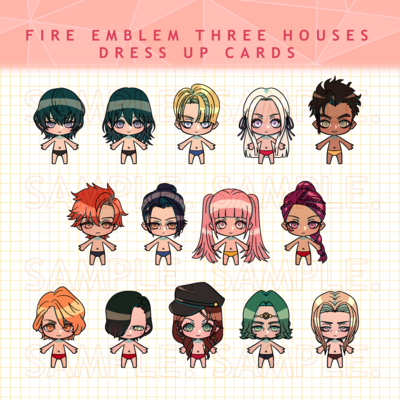 Fire Emblem Three Houses Dress Up Cards