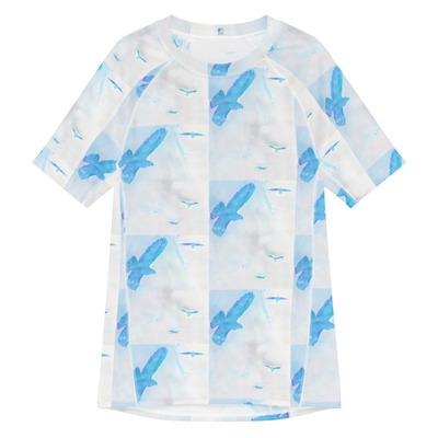 All-over print mens rash guard - Blue Birds