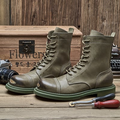 Handmade Genuine leather Vintage martin boots top layer cowhide