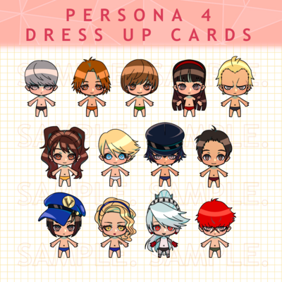 Persona 4 Dress Up Cards