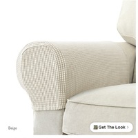 2 Pcs Stretch Armrest Covers – Spandex Jacquard Protector for Chairs, Sofa, Recliner - Thumbnail 1