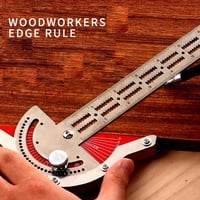Woodworker Edge Rule Stainless Steel Square Edge Ruler – Multifunctional Measuring, Angle & Line Drawing Tool with Wall Mounted Storage - Thumbnail 1