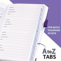 Set of 5 A6 Password Logger Journals – Secure Hardcover Notebook with Alphabetical Tabs - Thumbnail 2