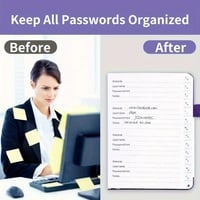 Set of 5 A6 Password Logger Journals – Secure Hardcover Notebook with Alphabetical Tabs - Thumbnail 3