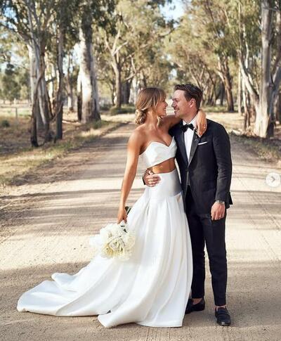 Sexy Two Pieces Satin Wedding Dress Bridal Dress Bridal Gown