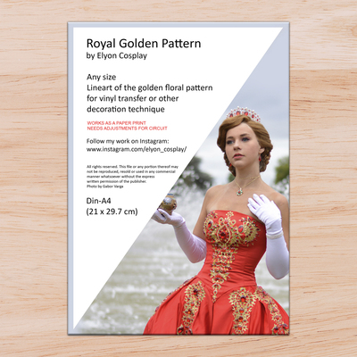 Royal gold pattern and bustle tutorial - PDF