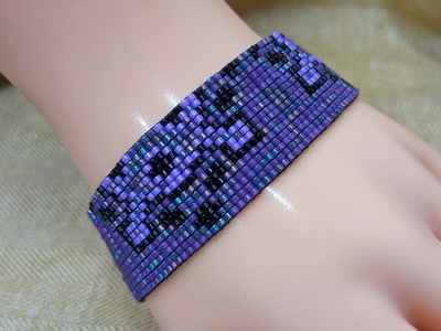 Pixel Bracelet - Purple Glazed Terracotta