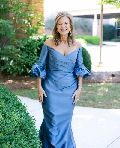 Elegant Blue Sheath Mother of the Bride/Groom Dress Evening Formal Prom Dress